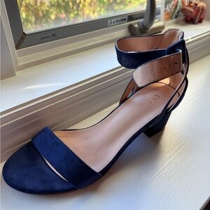Navy Blue Suede Women's Sandals